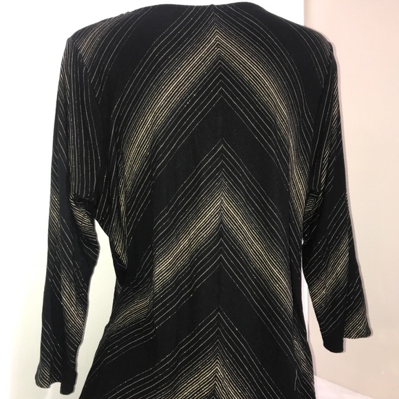 🧩Soma Black Gold Glitter StripedRayon Loungewear - Picture 7 of 10